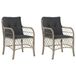 VidaXL Tuinstoel Terras Gecapitonneerde zitting Polyrattan, Staal Antraciet