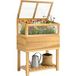 Jardinière surélevée en bois avec serre amovible et bâche - Bac de jardinage surélevé avec étagère et couverture ergonomique