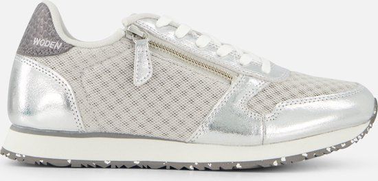 Woden Ydun Metallic Zipper Sneakers - Grijs - Dames Maat 36