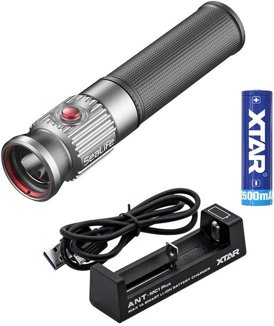 Sealife SeaDragon Duiklamp - Complete set | 1200 Lumen | Grijs / Zwart