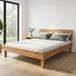 terre-de-nuit LT36004 Bed met vierkante poten en hoofdeinde van massief eiken, licht, 140 x 190 cm
