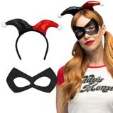 Boland Harlekijn Set - Tiara en Oogmasker - Carnaval & Halloween - Unisex - One Size