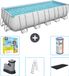 Bestway Power Steel Bestway Rechthoekig Power Steel Zwembad - 640 x 274 x 132 - Grijs - Inclusief Pomp - Ladder - Afdekzeil Onderhoudspakket - Filter