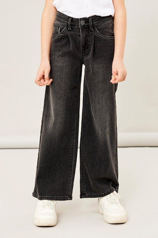 Name it Meisjes Wide Jeans Bella Black - 122