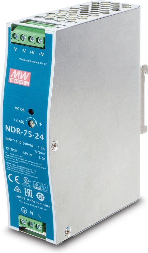 PLANET PWR-75-24 power supply unit 75 W Blauw, Grijs