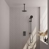 Brauer Gunmetal Edition Thermostatische Regendoucheset Inbouw - Hoofddouche 20 cm - 3 Weg - Handdouche 3 Standen - Doucheslang - Geintegreerde Glijstang - Gunmetal
