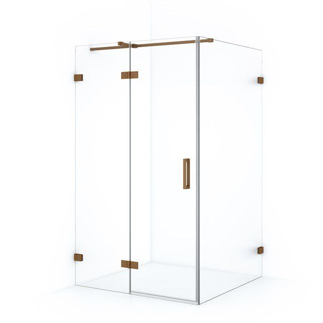 Maxaro Douchecabine Diamond 120x110cm 8mm Helder Veiligheidsglas Koper met Draaideur