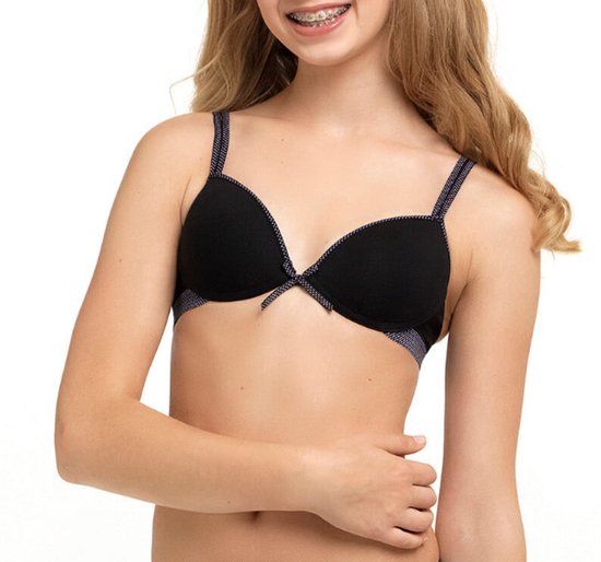 Boobs en Bloomers Boobs & Bloomers Anny meisjes bh zonder beugel 70AA zwart