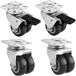 Bolt Edge Roulettes pivotantes avec frein - Jeu de 4 - 50 mm - Caoutchouc/Acier - Gris/Argent/Noir
