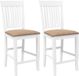 vidaXL Barkrukken met kussens (2 stuks) wit massief hout rubber