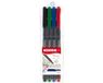 Kores FL28114, 4 stuk(s), Zwart, Blauw, Groen, Rood, Fijne punt, Meerkleurig, Rond, 0,4 mm
