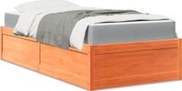 Maison Exclusive - Lit avec matelas, brun foncé, 90 x 190 cm, pin massif