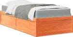 Maison Exclusive - Lit avec matelas, brun foncé, 90 x 190 cm, pin massif