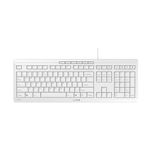 CHERRY STREAM KEYBOARD, Bedraad Toetsenbord, EU Indeling (QWERTY), Fluisterstille Toetsaanslag, Uniek Typgevoel, Plat Ontwerp, USB-A Verbinding, Wit-Grijs