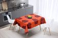 Bonamaison Tafelkleed, Anti-Mold, Sneldrogend, Waterdicht, 100% Polyester Tafellaken, Oranje Bordeaux, 140 x 140 Cm