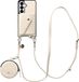 AVY Leren Hoesje geschikt voor Samsung Galaxy S26 | Met Koord, Wallet en Pouch | Compatibel met MagSafe | Leather Case met 130CM Koord | Long Leather | Croco Beige