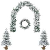 vidaXL Mini Kerstboom 90 cm PVC en PE Groen en Wit