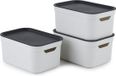 Rotho Jive opbergboxen set van 3 opbergdozen 5 l met deksel, kunststof (PP gerecycled), wit/antraciet