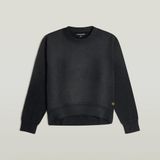 G-Star Washed relaxed r sw wmn Dames Trui M Katoen Ronde hals Regular Fit Effen dk black gd