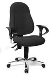 Topstar Wellpoint 10 Deluxe / 8059U BB0 Bureaustoel, in hoogte verstelbare armleuningen, stoffen bekleding, zwart
