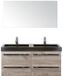 BES LED Seville Badmeubelset 120 cm - 4 Laden Craft Oak - Wastafel Lucca Dubbel met Spiegel
