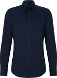 Hugo Boss BOSS Hank-s slim fit overhemd - tricot - blauw - Strijkvriendelijk - Boordmaat: 43