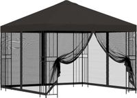 vidaXL Tuinpaviljoen met zijwanden, 3 x 3 meter, antraciet