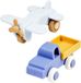 Nattou Silicone Vrachtwagen en Vliegtuig Baby - BPA-vrij - Baby Speelgoed - 11 cm - Blauw