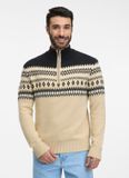 Ragwear - Trui Norwaian zand print met korte rits - maat L
