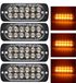 Holland Connections Gyroscopic LED Beacons Orange - 12V - 24V - 18 Flash Patterns - Hazard Lights - Truck - Van - Delivery Van - Safe Work on Roadside - 4 Pieces