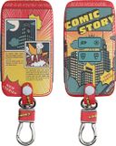 kwmobile autosleutel hoesje geschikt voor Renault 4-knops Smartkey autosleutel (alleen Keyless Go) - Autosleutel behuizing - Case in rood / blauw / geel - Comic Book design
