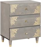 vidaXL Table de chevet avec tiroir gris 50 x 33 x 62 cm manguier massif