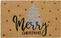 Hanse Home Tapis de coco Noël - Tapis anti-dérapant attrape-saleté Naturel pour l'intérieur, Tapis de porte en fibre de coco sapin de Noël argenté pour entrée et espace extérieur couvert - 40x70cm