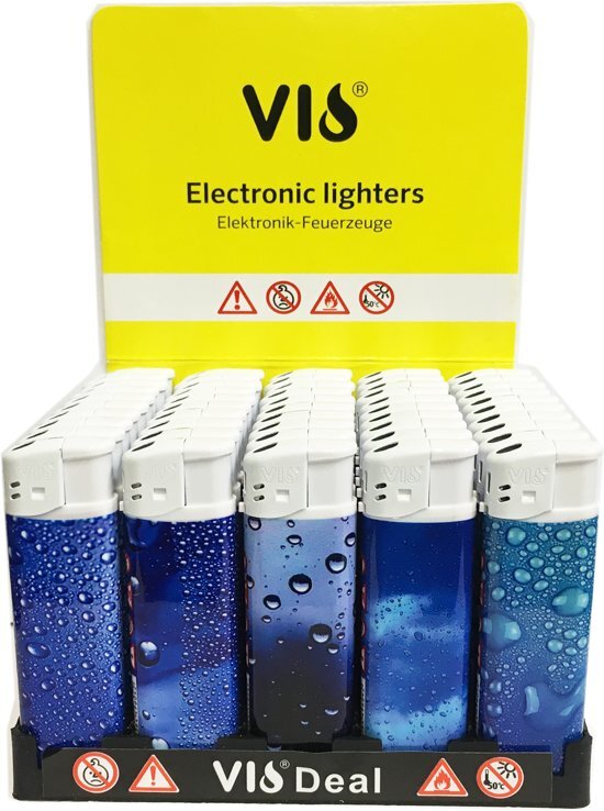 V.I.O. Klik aanstekers -50 in tray navulbaar- print aansteker - lighters