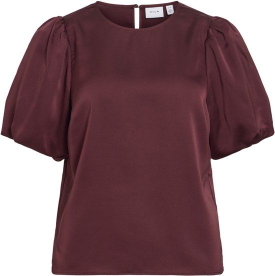 Vila T-shirt Viellette 2/4 Satin Puff Top - Noos 14107986 Port Royale Dames Maat - 42
