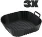 Sans marque Moule en silicone pour friteuse à air, set de 3 pièces (noir)