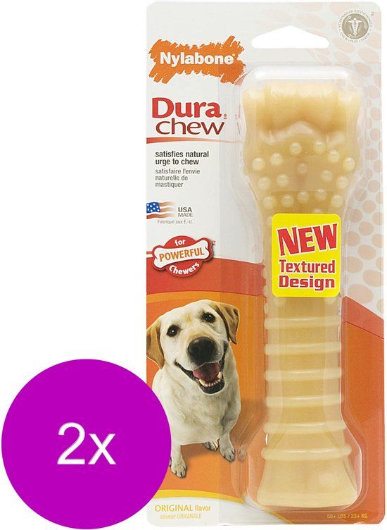 NYLABONE Durachew Bone Souper Xl - Hondenspeelgoed - 2 x Beige