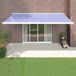 Maison Exclusive - Parasol rétractable, bleu et blanc, 5x3 mètres, tissu et aluminium