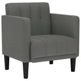 VidaXL Fauteuil met armleuningen 53 cm stof donkergrijs
