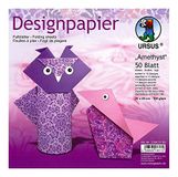 Ursus Design Amethist Designpapier, 50 vellen, 10 motieven, 20x20 cm, 100 g/m², dubbelzijdig bedrukt