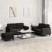 Maison Exclusive ensemble de canapé 3 pièces avec coussins, noir, velours
