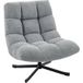 Fauteuil de salon sans accoudoirs, chaise pivotante en tissu chenille imperméable, assise large, 75 x 95 x 90 cm, gris