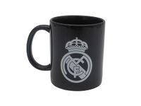 CYPBRANDS Real Madrid ontbijtmok in keramische doos, 300 ml, zwart met wit wapen, officieel product