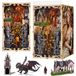 Boekenhoek miniatuur poppenhuis - Bouwset - Puzzle en bois - Éclairage LED - Housse anti-poussière - Sleeping Beauty
