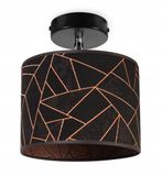 Light-Home WERONA Suspension/Applique abat-jour en tissu 20 cm noir/cuivre
