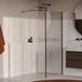 Brauer Oblivion Flow inloopdouche helder ribbelglas 90x200cm met zijwand 30cm incl. glascoating PVD gunmetal geborsteld