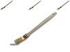 Platte Kibros Platte kwast met schuine kop voor radiatorverf, 3 stuks, breedte 30 mm, vulling van witte zijde, koperen huls, houten handvat, hoeken voor buizen, randen, Kibros 340P_30 x 3