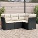 Maison Exclusive - Ensemble de meubles de jardin 4 pièces avec canapé et coussins, noir, en polyrotin
