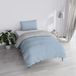 Italian Bed Linen Dekbedovertrek Set "Natural Doubleface effen kleur tas laken en kussensloop, katoen, lichtblauw/lichtgrijs, klein tweepersoonsbed