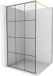 Mexen Kioto douchescherm Walk-in 100 x 200 cm, zwart raster 8 mm, geborsteld goud
